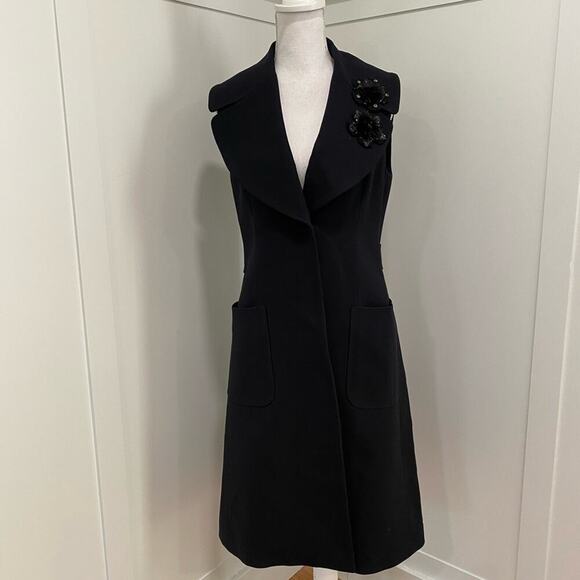 Fendi Sleeveless Silk Blend Dress in Black - Picture 1 of 8